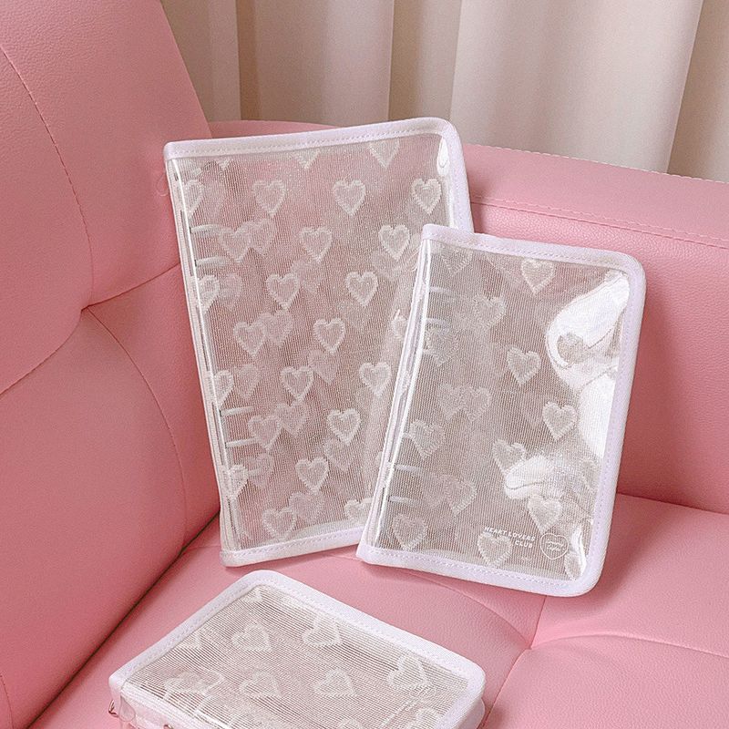 [A7] Heart Lover's Club: 6-ring diary cover - white