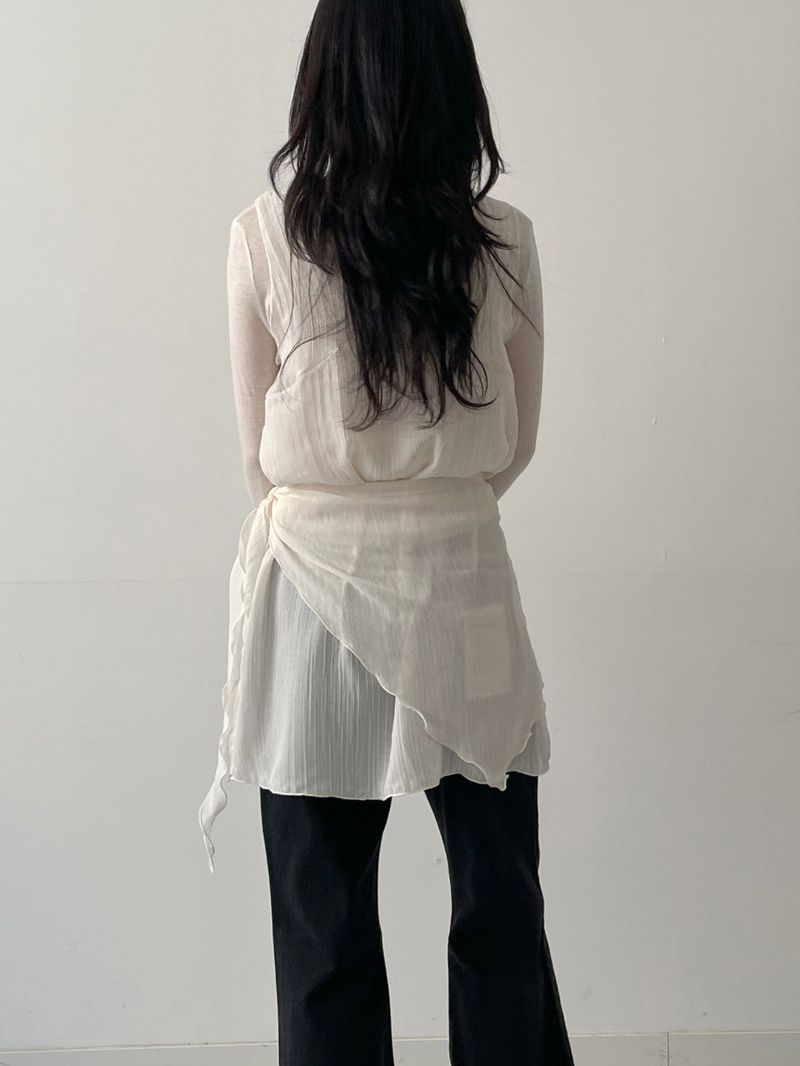[Scarf SET] Bambi Layered See-through Mini One Piece