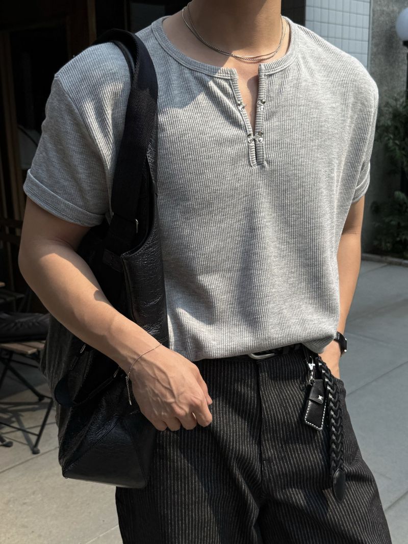 Pint stripe denim pants