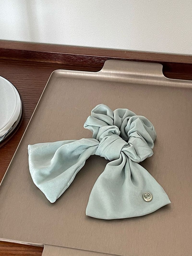 Vintage Mood Cameo Satin Ruffle Scrunchie  [Mint]