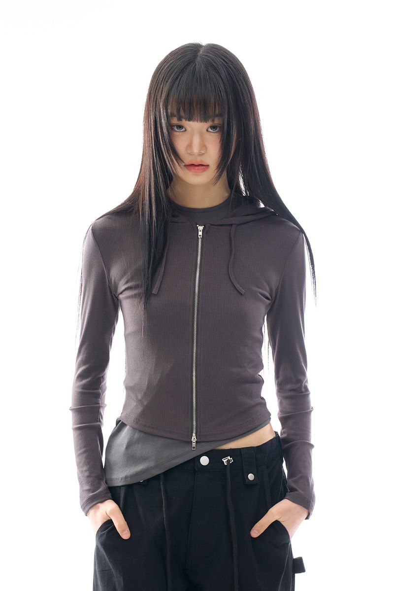 Ophelia slim hooded zip-up