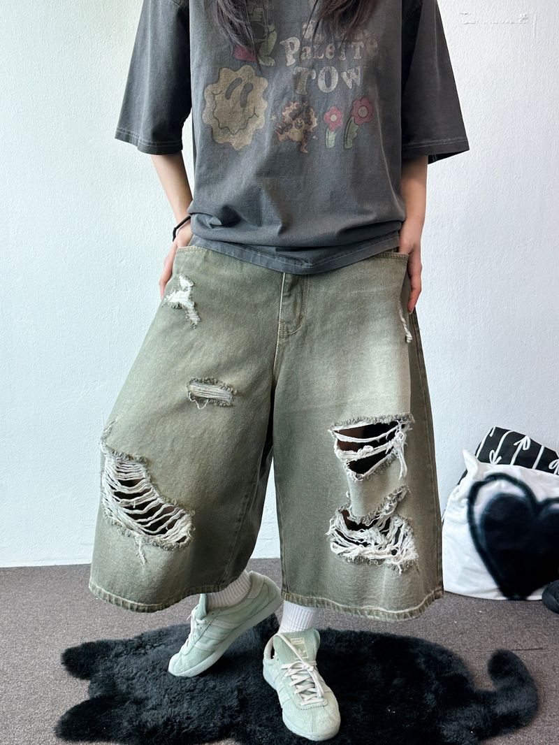 Britty Colored Washed Distressed Denim 3color