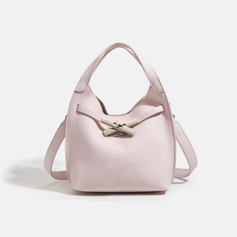 X Buckle Soft Leather Hobo Bag