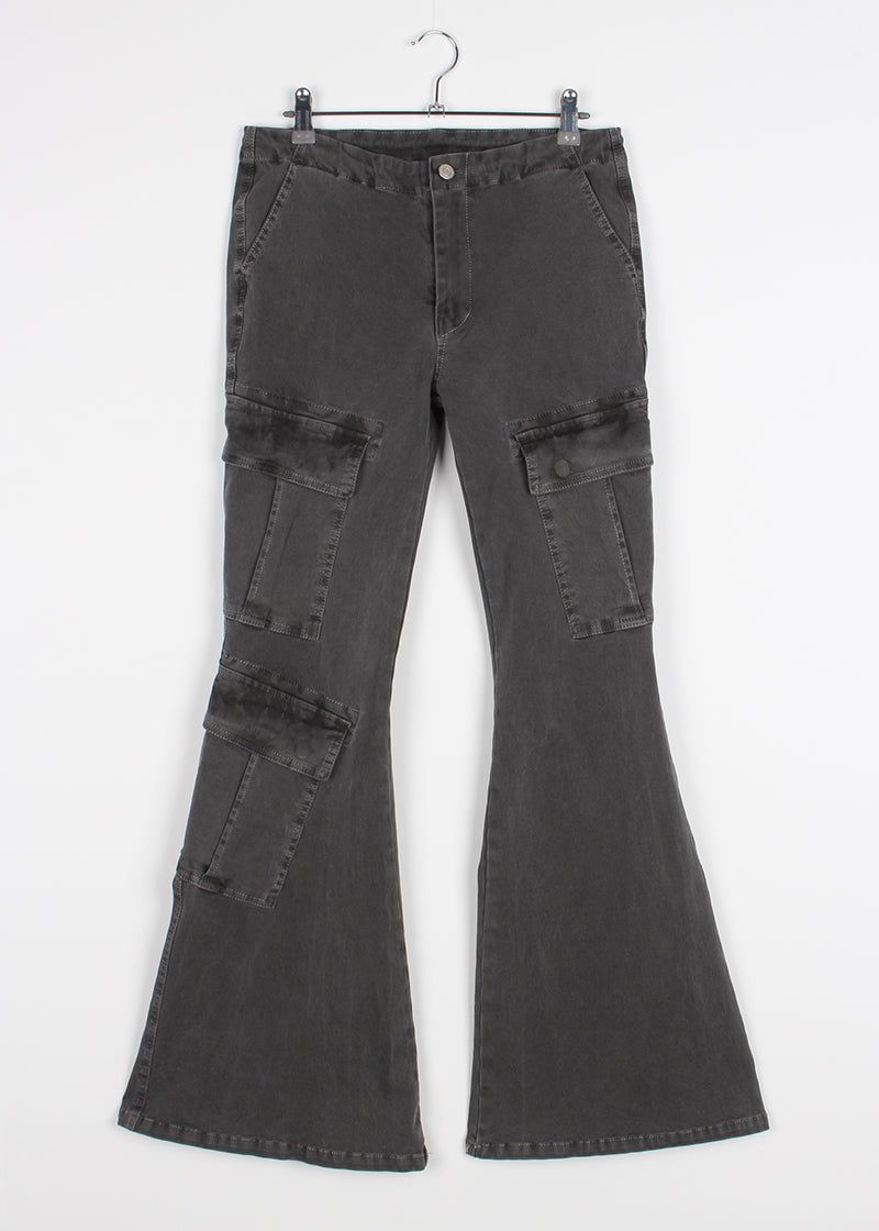 LOW GREY CARGO BOOTS CUT DENIM