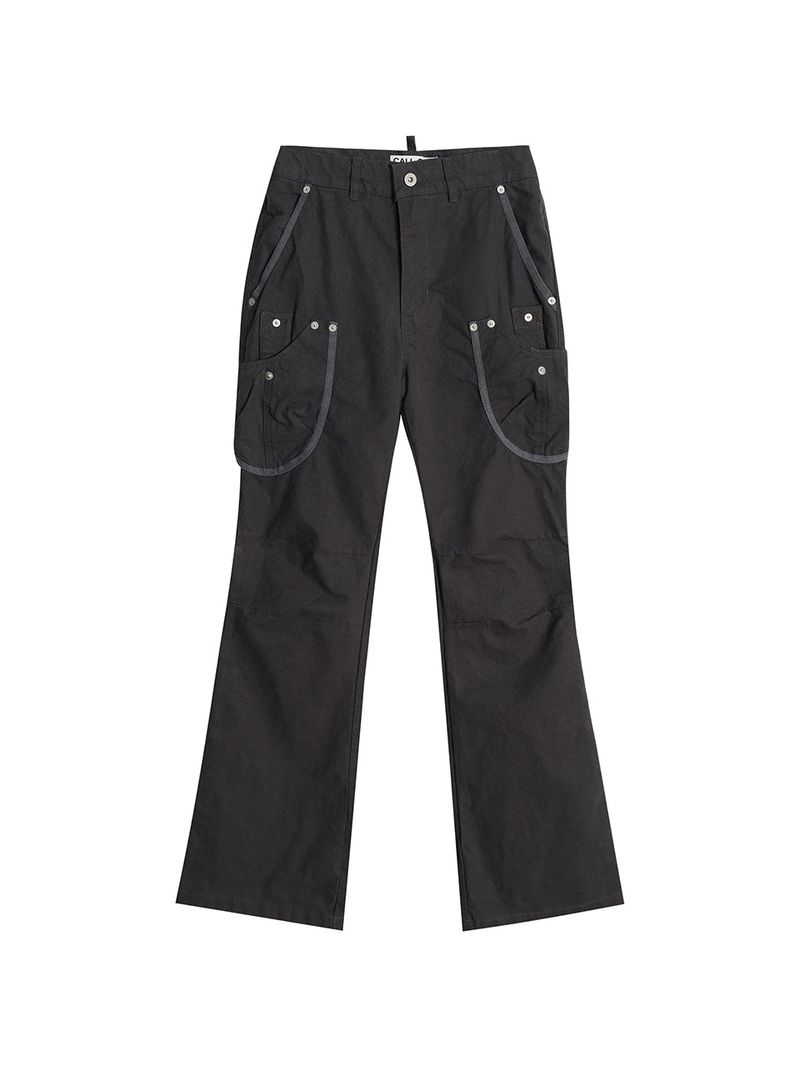 WASHED CARGO BOOTCUT PANTS / CHARCOAL