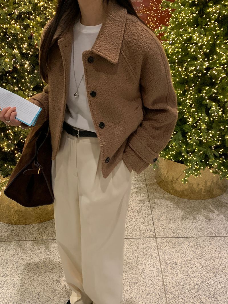 [MADE] [Wool Napping] Winter Warm Pintuck Wide Slacks