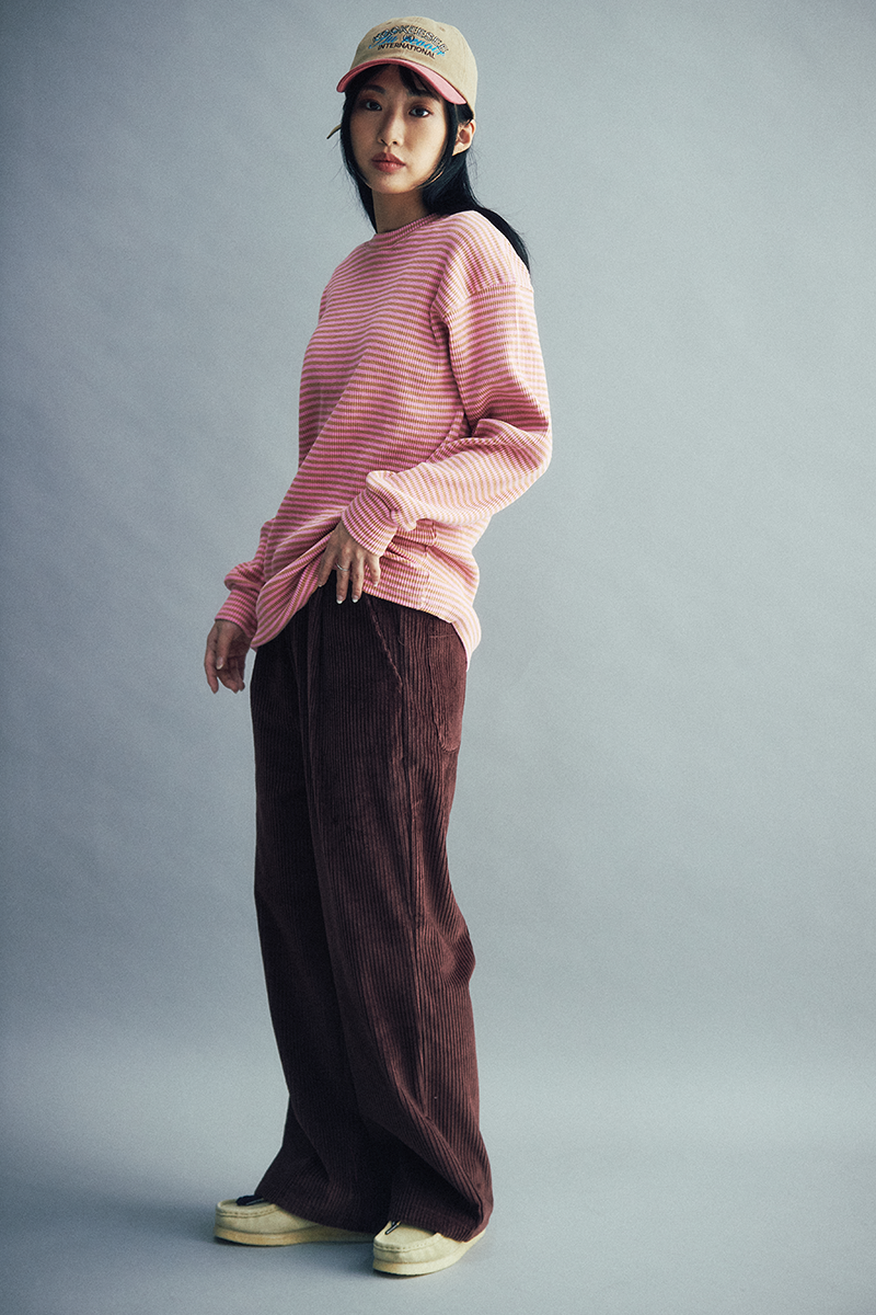 Corduroy Pintuck Band Pants (brown)