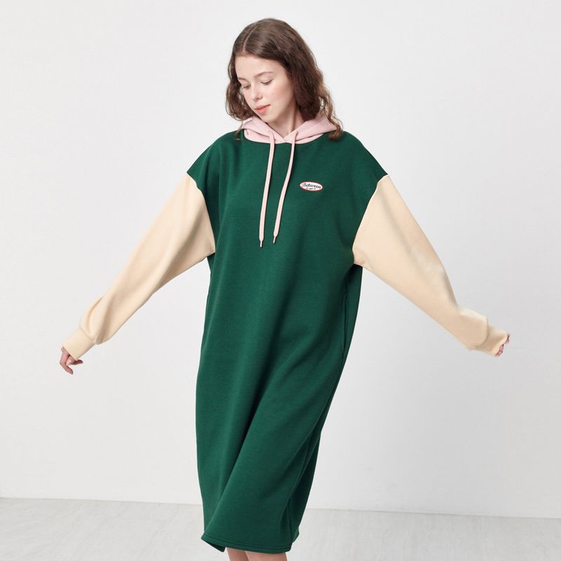 Between A and B(ビットウィーンエーアンドビー)の「HOODIE LONG JERSEY DRESS_DARK GREEN(Dresses)」