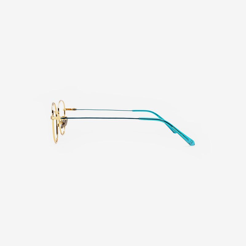 Knouun Round titanium glasses CODE. 103. B Sizzy Gold