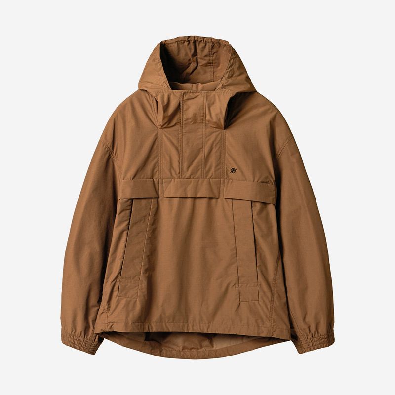 Nylon RIB Pullover Jacket - CAMEL