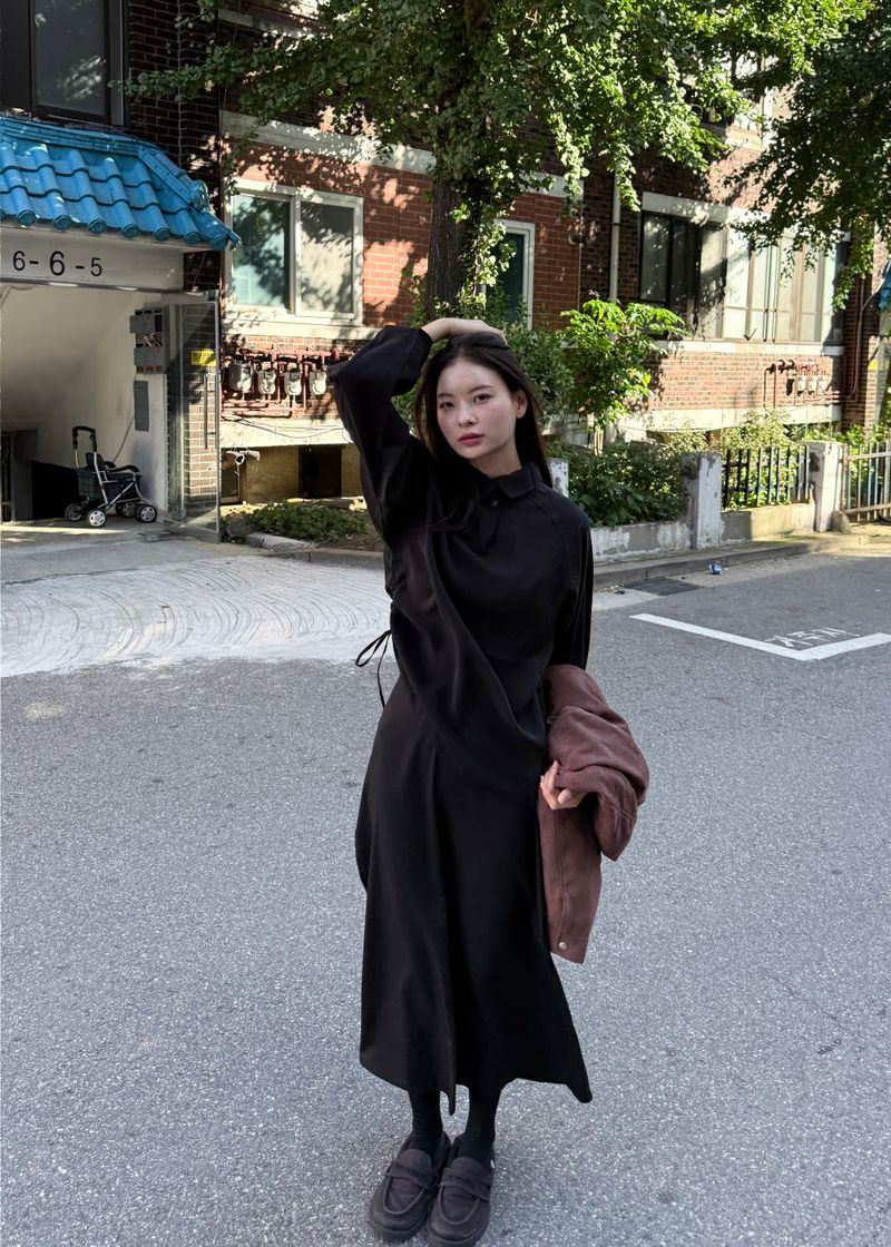  BUTTONNECK SHIRRING BLOUSE