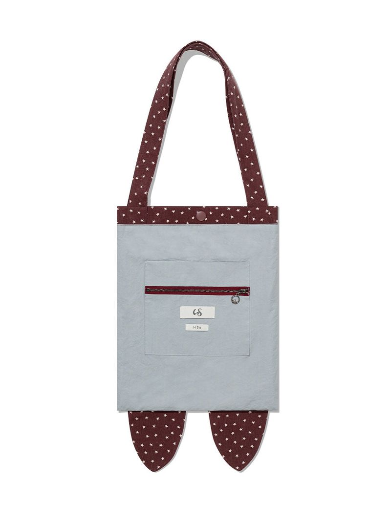 RABBIT STAR REVERSIBLE ECO BAG(BURGUNDY)