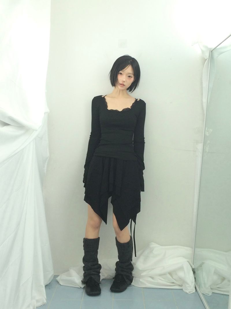 ribbonline wave skirt