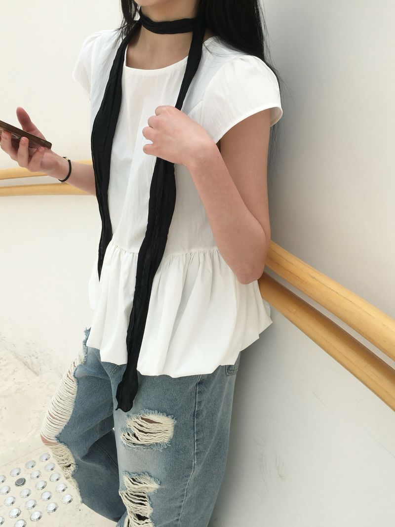 Shine Wrinkle Long Scarf (6c)
