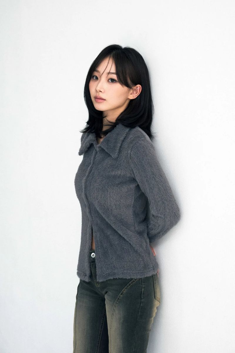  COSMO FUR CARDIGAN / CHARCOAL