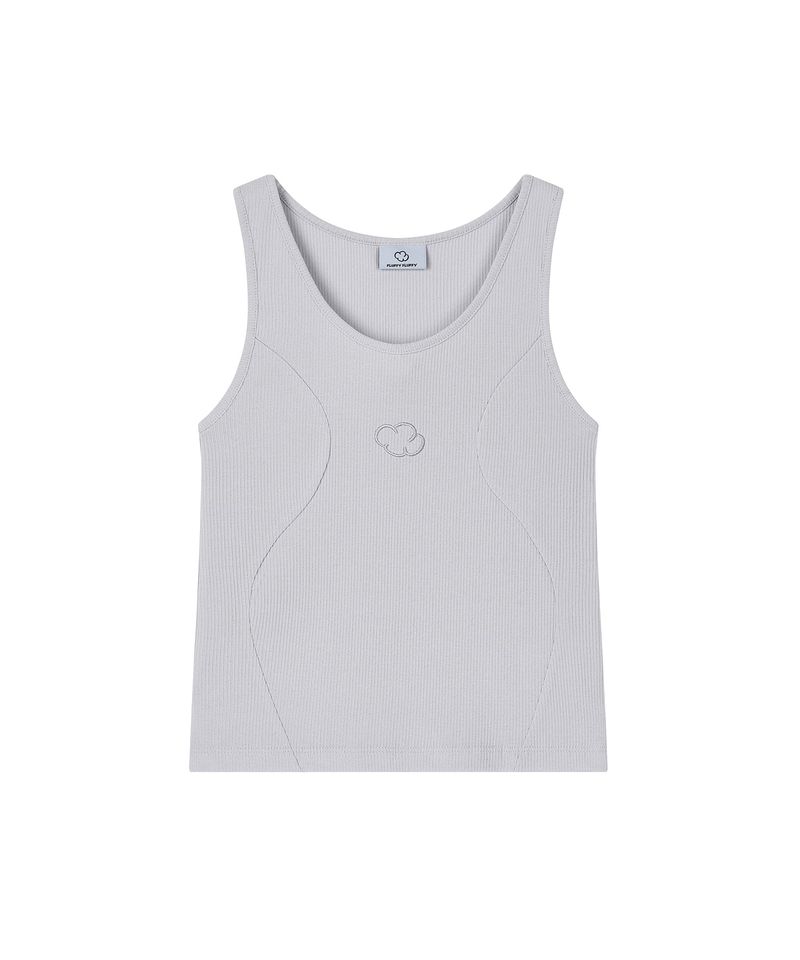 (W)S カットアウトリブスリムノースリーブTシャツ_3 Color