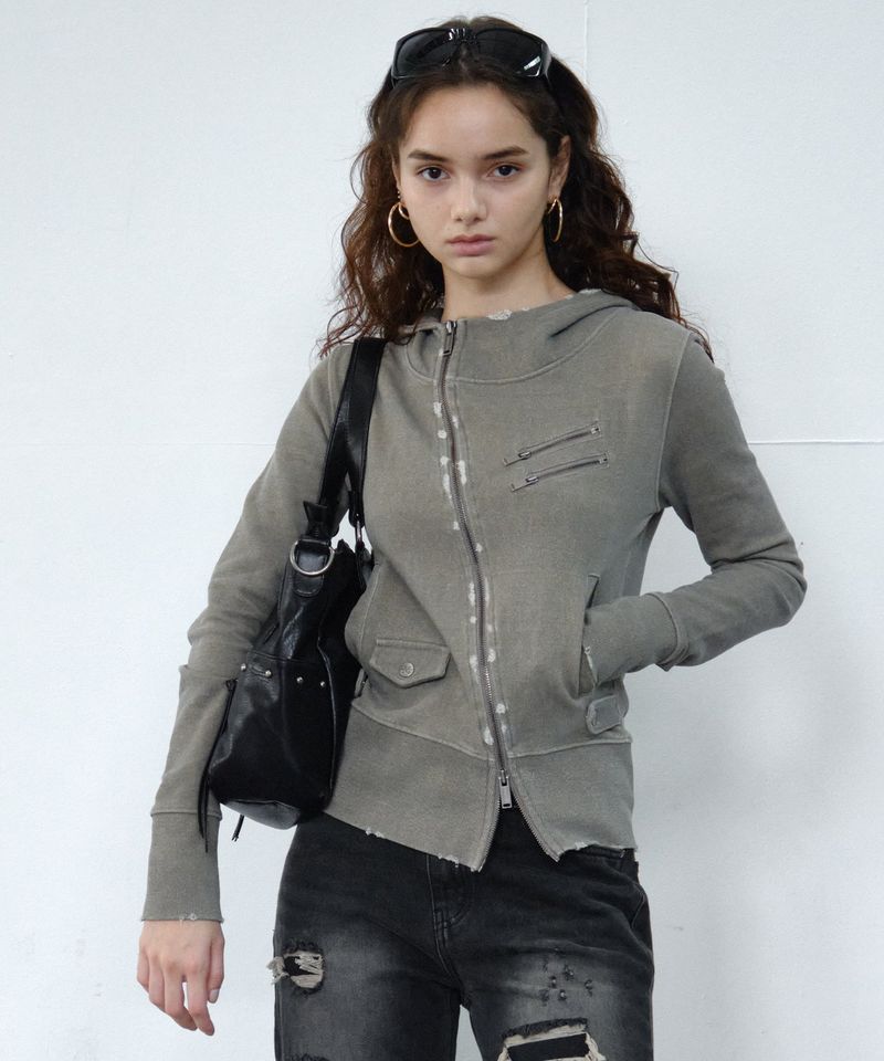 PG ダイアゴナル ジップアップ (khaki)