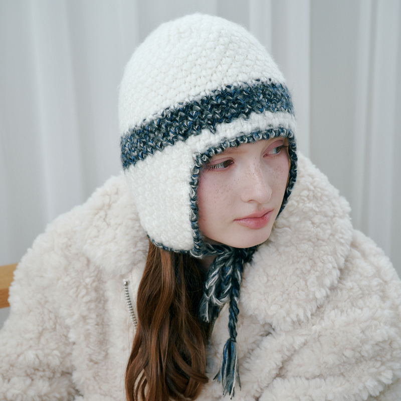 ALLINCOMPLETE（オールインコンプリート）の「Blended Line Earflap Beanie（Hats）」