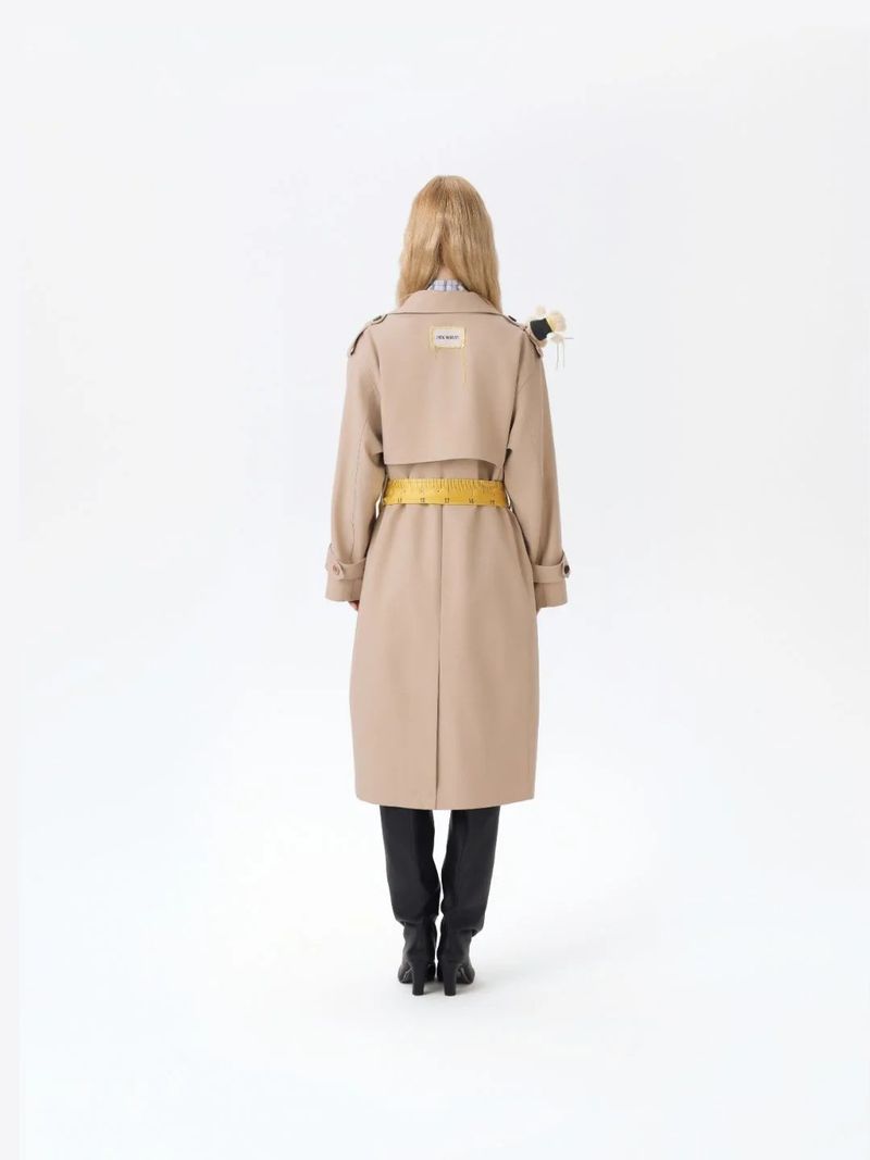 13DE MARZO Tailor Bear Ruler Trench Coat Khaki