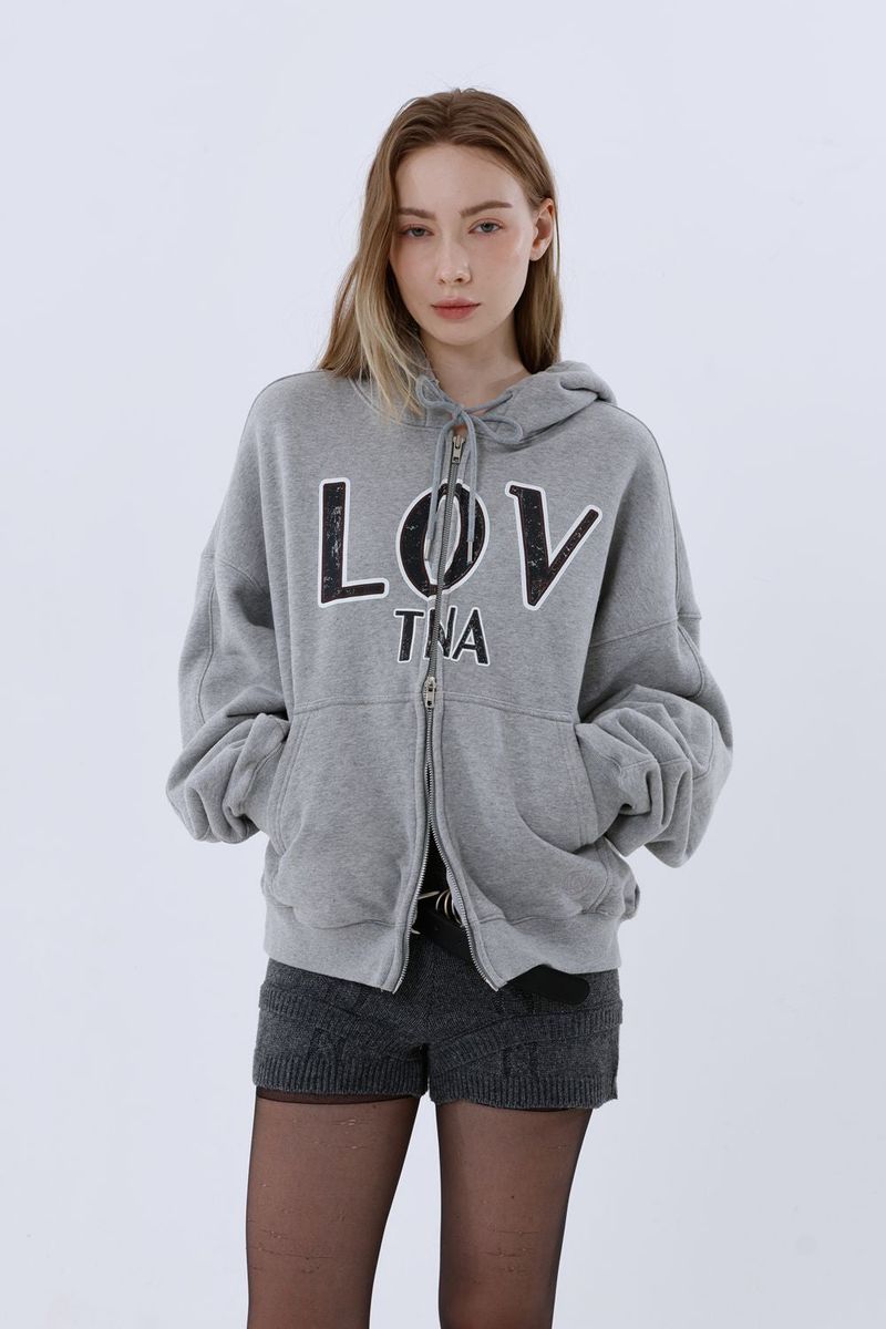 LT ROUGH HOOD ZIP-UP_GREY