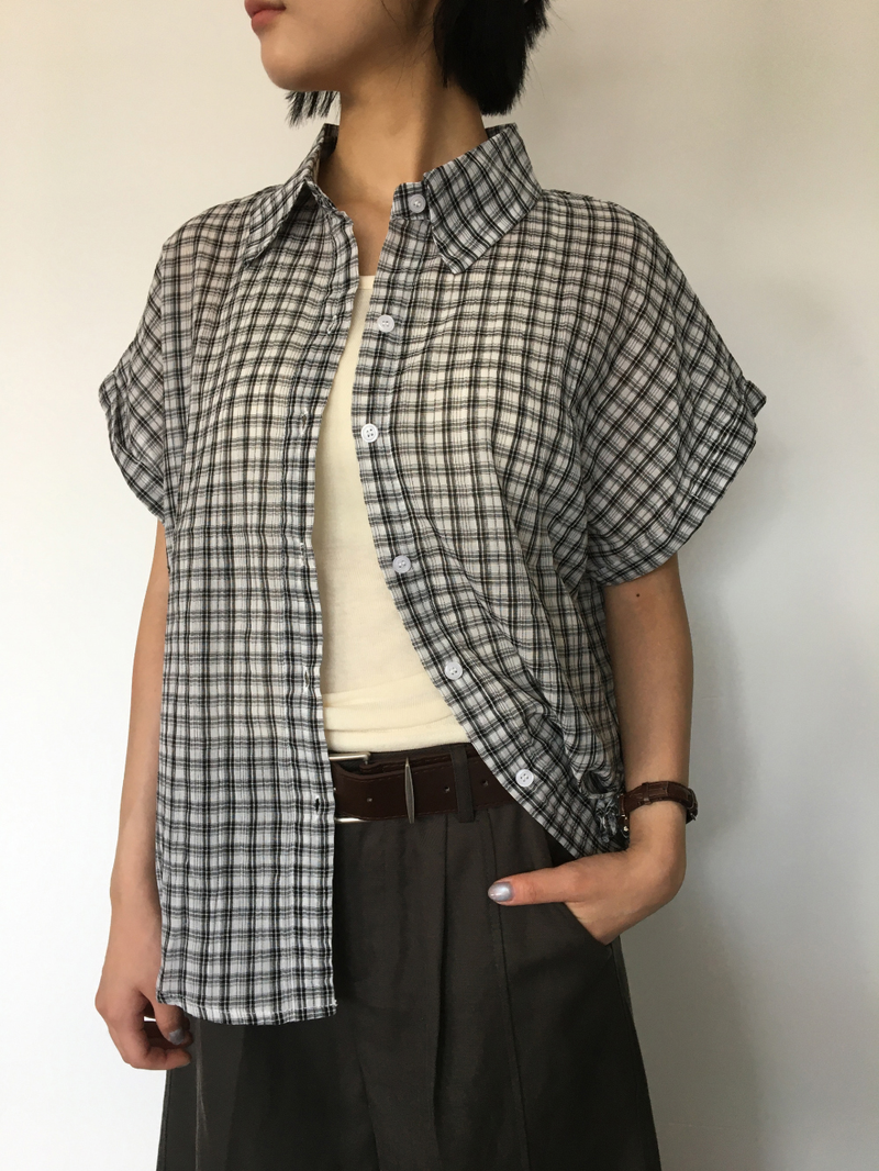 Dolman check shirt (4color)
