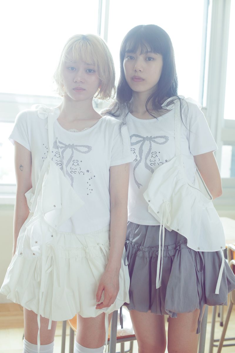 frill balloon skirt(white)