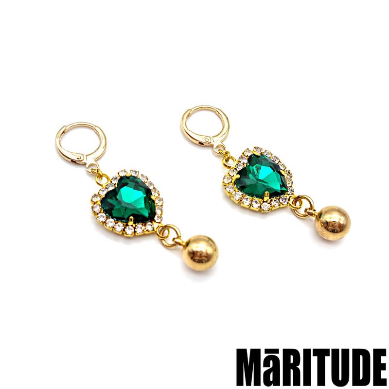 EMERAID HEART EARRINGS