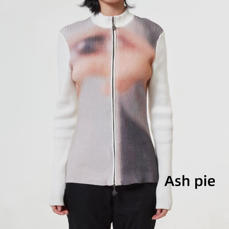 Ash pie（アッシュパイ）の「Printed knitted slim jacket（Tops）」