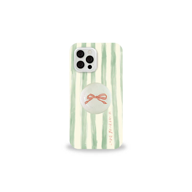 [セット] プレゼントシリーズ：グリーンレターフォンケース + スマホグリップ
