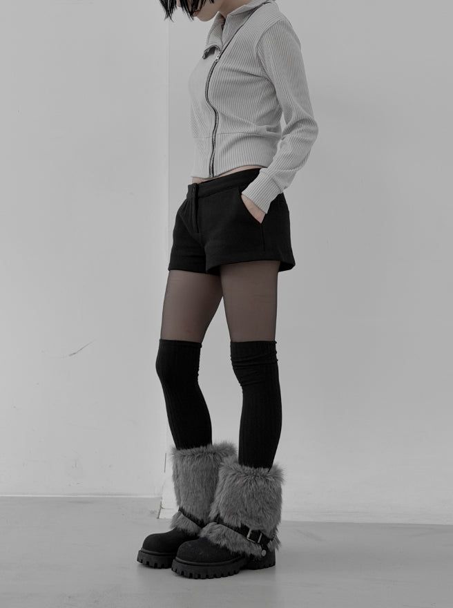 Basic Rib Long Knee Socks