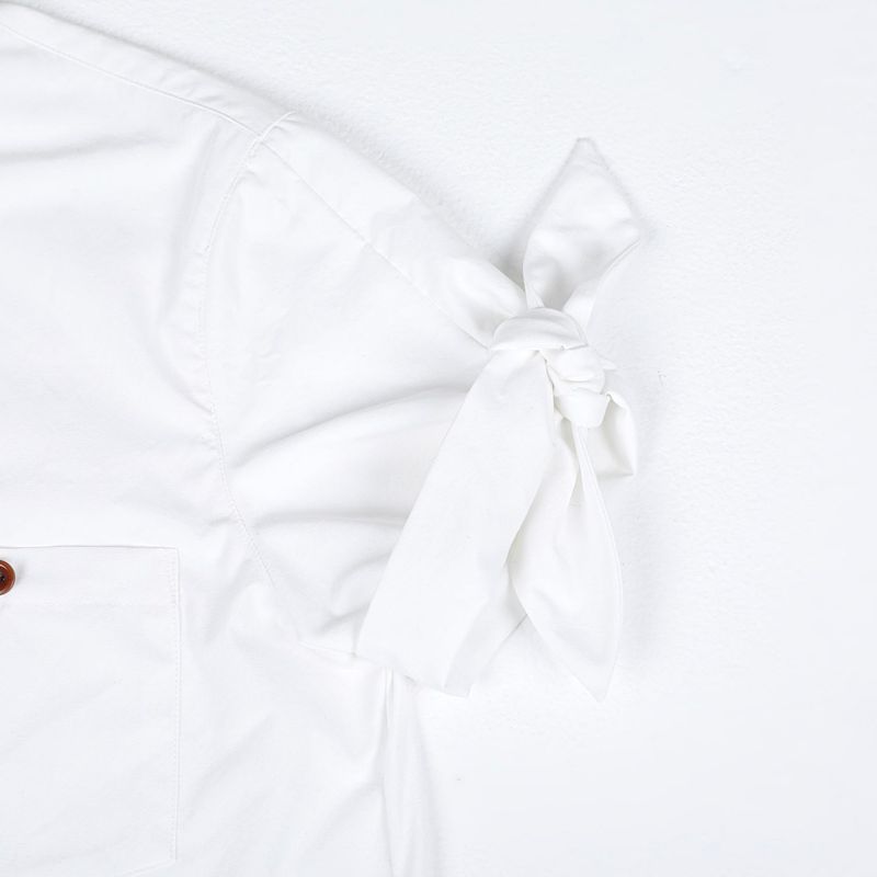 Knot half sleeve shirts (WHITE)