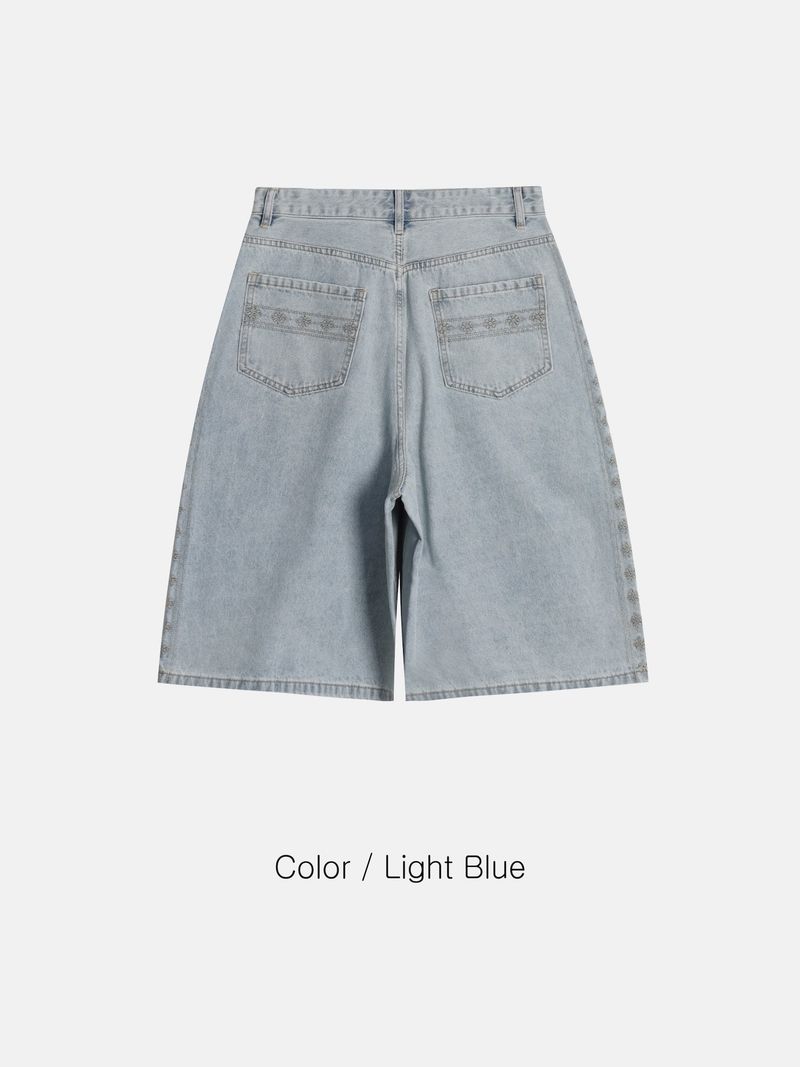 Classic Ruta Embroidered Bermuda Denim Pants 2C
