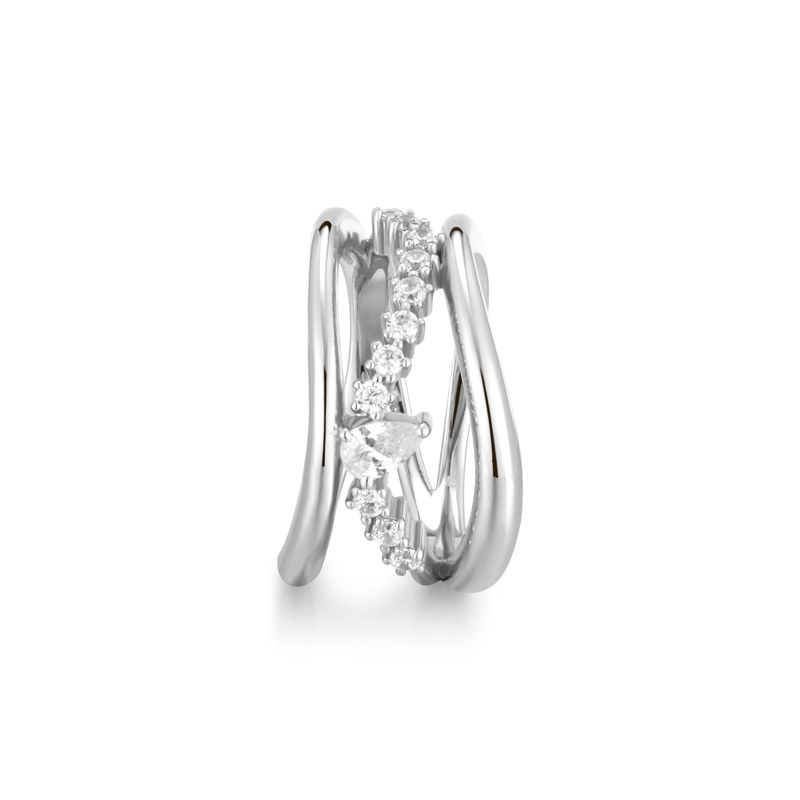 Sparkle 925 Silver+ Rhodium Plating Ring R056-02H