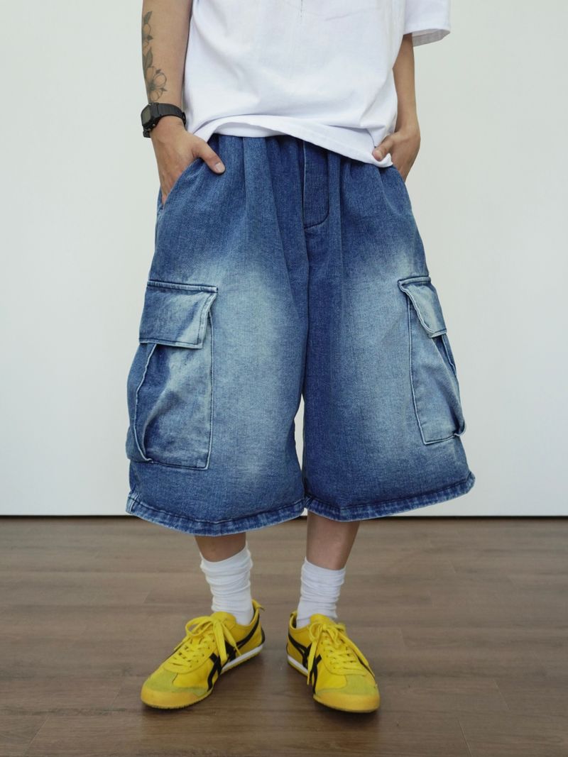 Vintage Washed Denim Shorts 3C