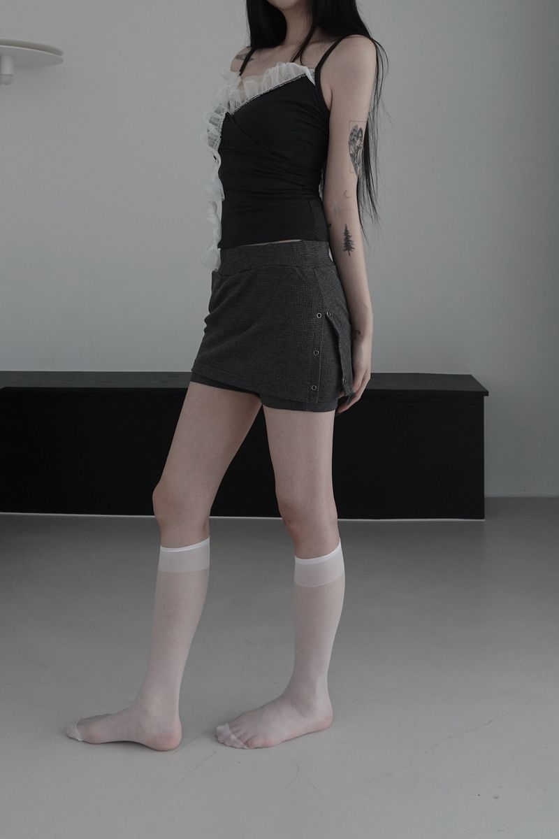 eyelet waffle shorts (2color)