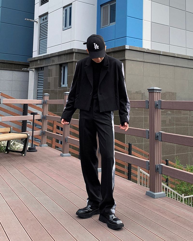MO Raon Painting One Button Cropped Jacket (Set - Up)