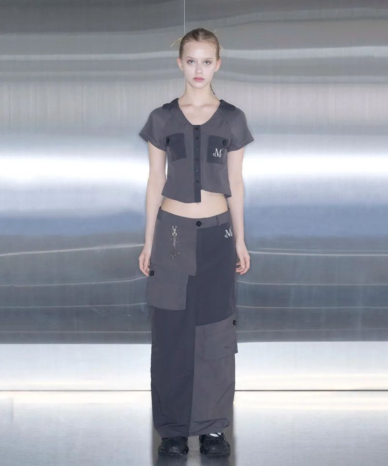 SHADE SET-UP POCKET LONG SKIRT
