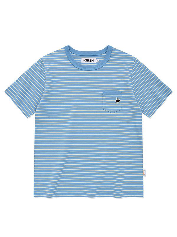 UNI MONO CHERRY STRIPE T-SHIRT [SKY]