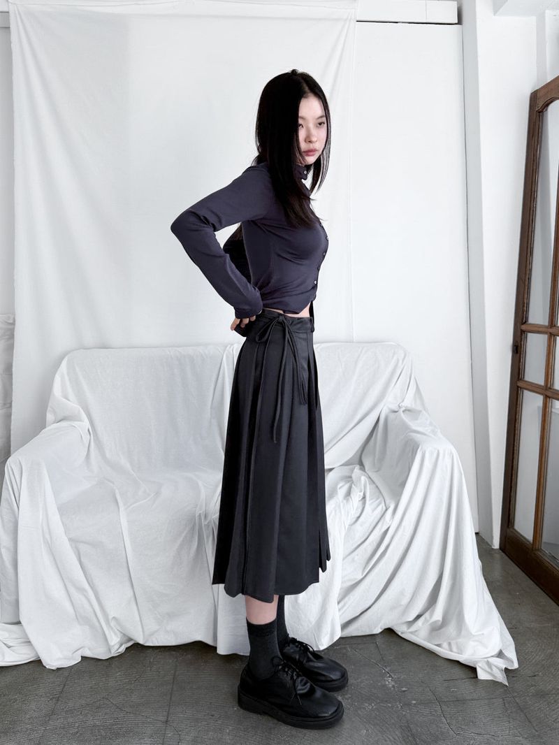 STRAP MIDI WRAP SKIRT