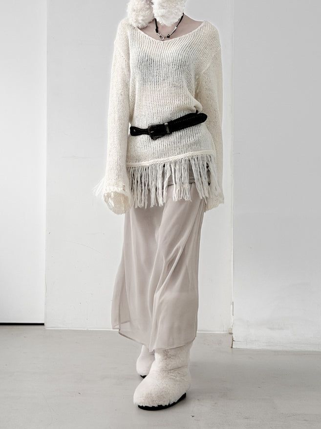 Lynch Fringe V-Neck Knit