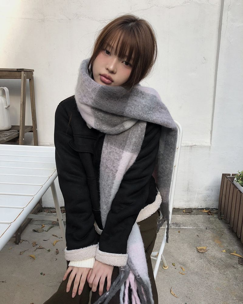 Reni Cropped Shearling Big Pocket Mustang Jacket