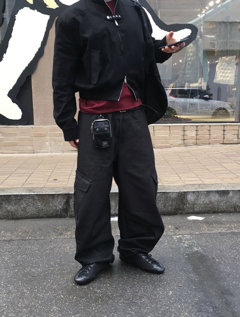 No.1610 F ヘリンボーン カーゴストリングパンツ