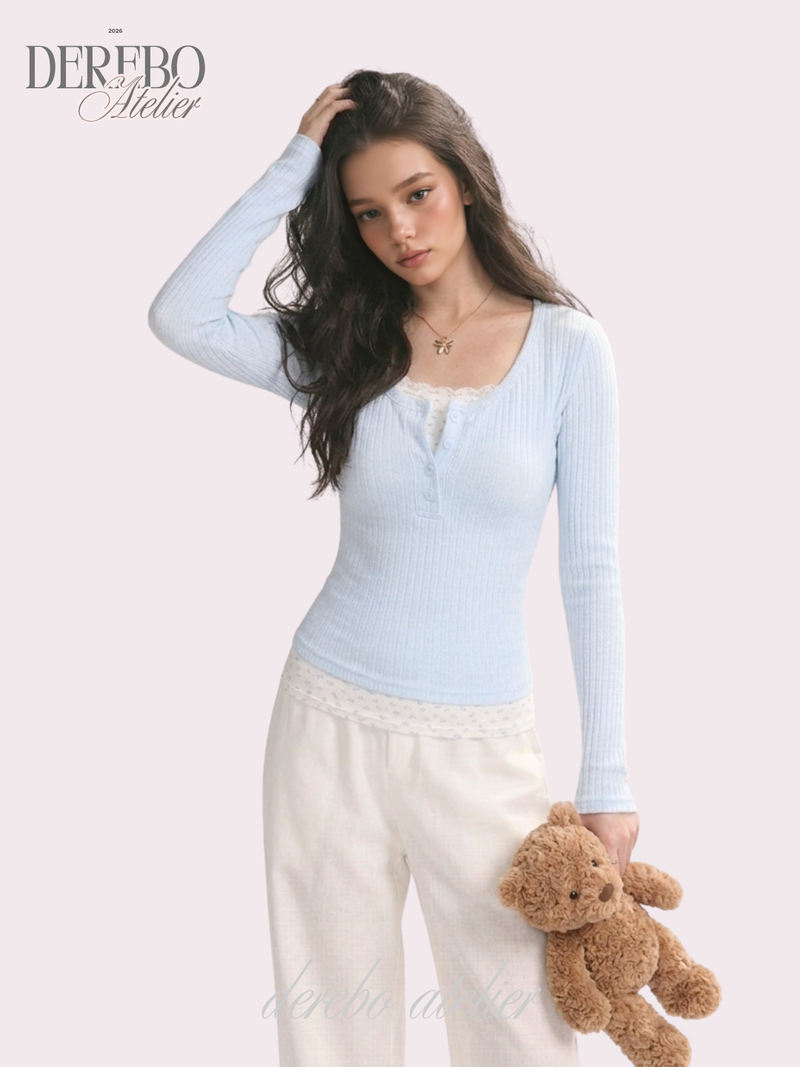 dereborujo（ドレボルゾー）の「Pastel Blossom Layered T-shirt（Tops）」