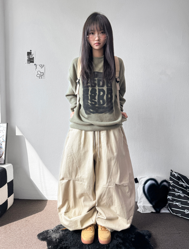 Hita Balloon Curve Cotton Long Pants 3 Color 