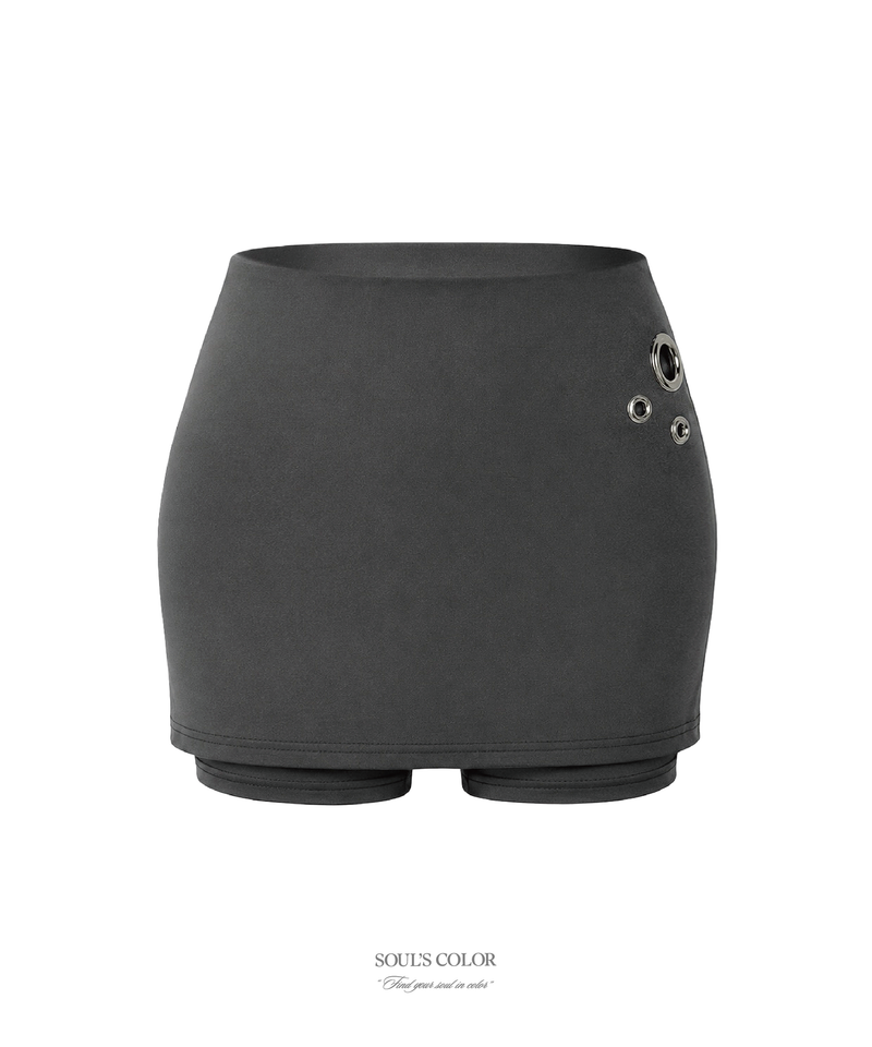 SOUL'S COLOR（ソウルズカラー）の「Metal eyelet mini skirt pants (2color)（Pants）」