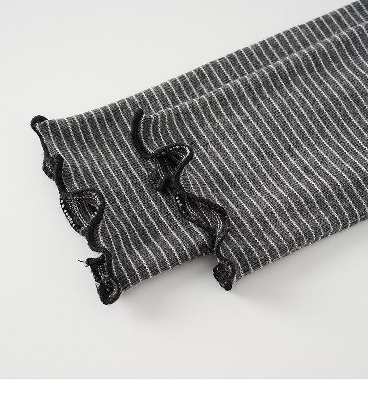 Frill Stripe Button Cardigan 233238985