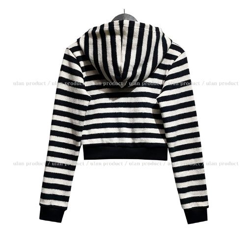 Pierre Stripe Set-up Two-Way Hood Zip-Up
