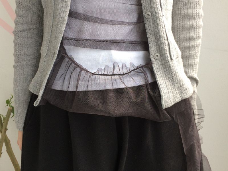 see-through frill sleeveless