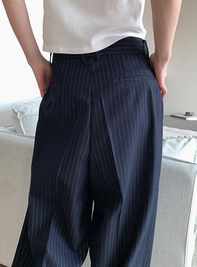 PAPERMOON PIN STRIPE PLEATE TROUSER