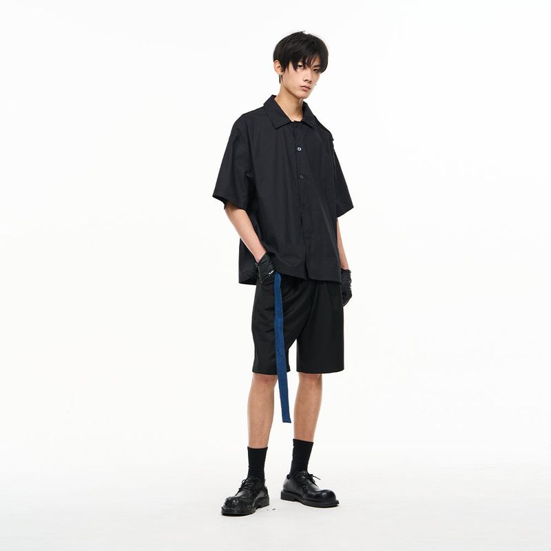 RELABEL（リレーベル）の「Dバックルデニムベルトプリーツショーツ（パンツ）」